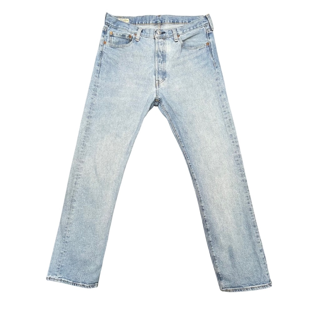 Levi's Premium 501 Original Fit Button Fly Blue Light Wash Jeans Mens Size 33x32